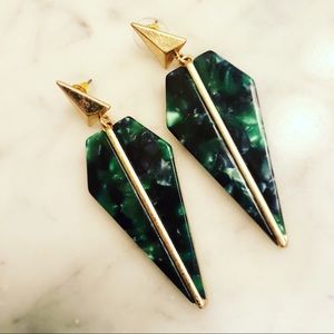 Emerald Green Art Deco Inspired Earrings